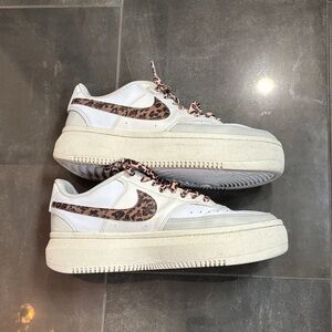 Nike White and Leopard Print Women's Shoes